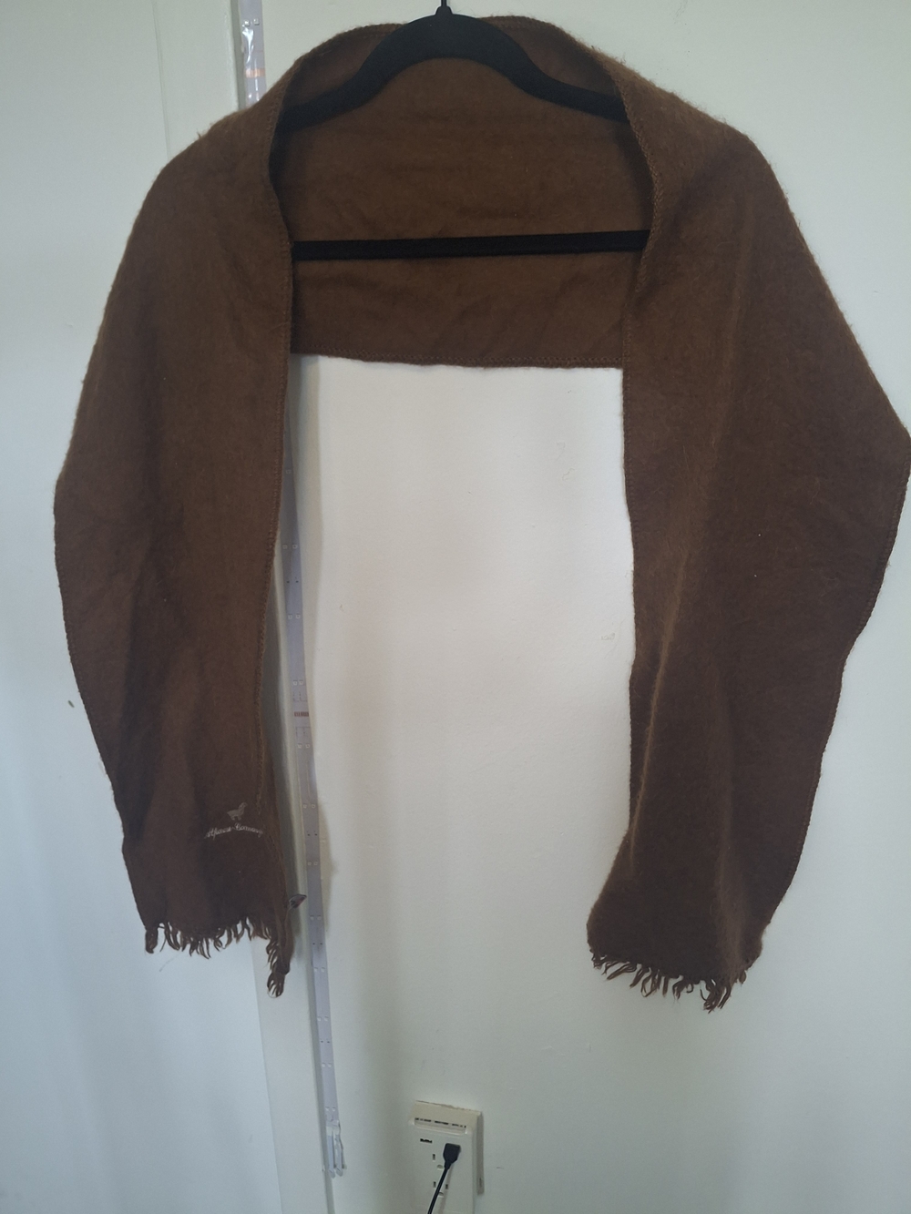 Women's Brown Fringe Wrap Scarf - Soft Cozy Layer